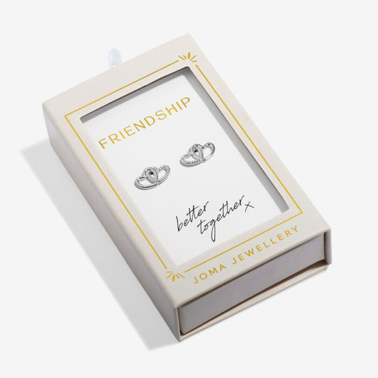 Joma Jewellery Moments To Shine Friendship Silver Plated Stud Earrings