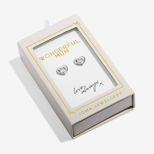 Joma Jewellery Moments To Shine Wonderful Mum Silver Plated Stud Earrings