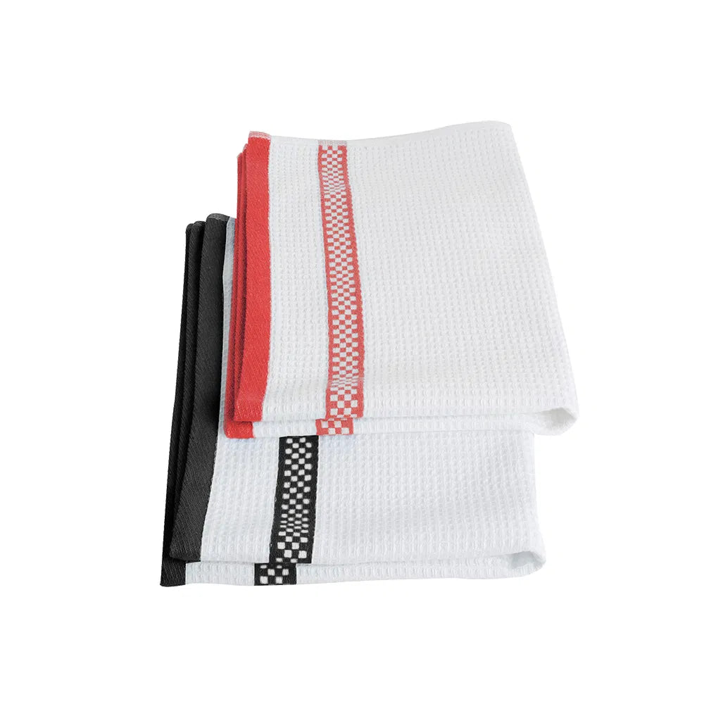 Stowgreen Tea Towel Mayfair Black And Red Cotton