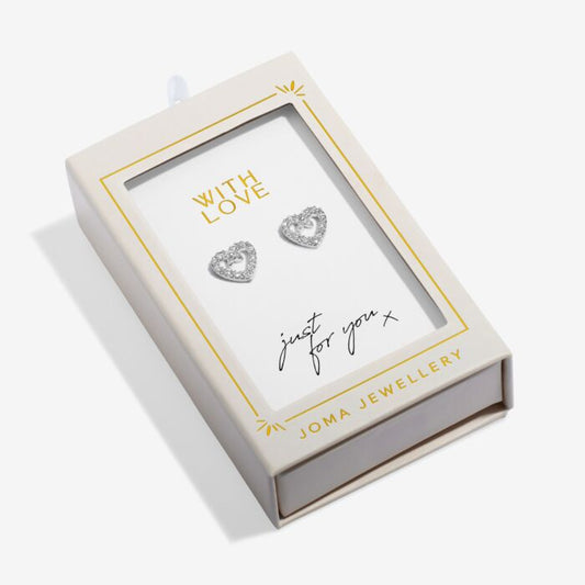 Joma Jewellery Moments To Shine With Love Silver Plated Stud Earrings