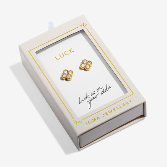 Joma Jewellery Moments To Shine Luck Gold Plated Stud Earrings
