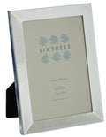 Sixtrees Photo Frame White Silver Plate 5x7