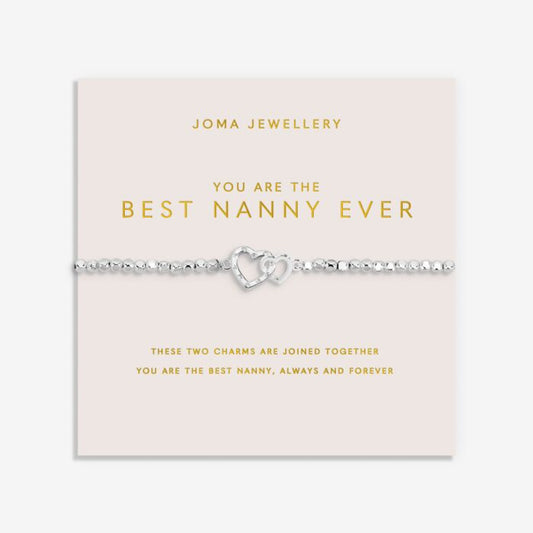 Joma Jewellery Forever Yours You Are the Best Nanny Ever Silver Plated Bracelet