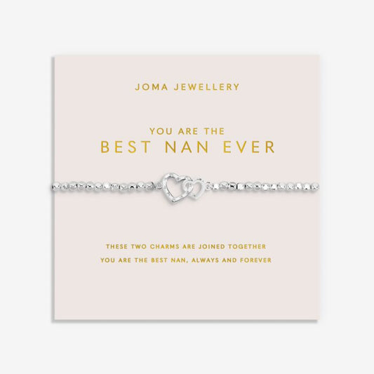 Joma Jewellery Forever Yours You Are the Best Nan Ever Silver Plated Bracelet