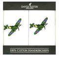 David Aster Spitfire Embroidered White Handkerchiefs