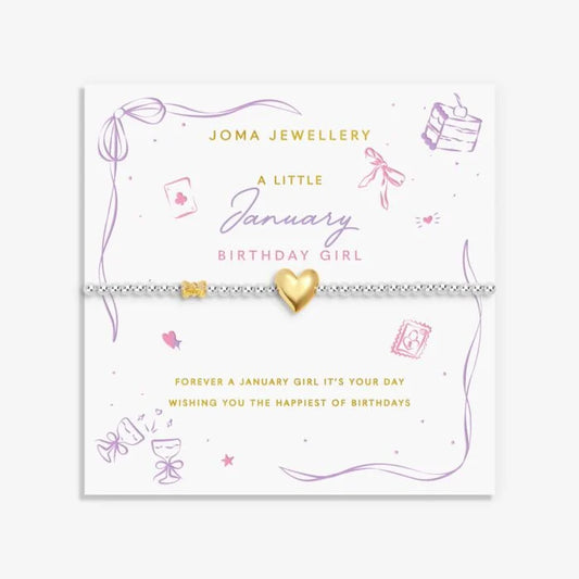 Joma Jewellery Birth Month A Little January Silver & Gold Plated Bracelet
