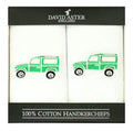 David Aster Green Landrover Embroidered Handkerchiefs