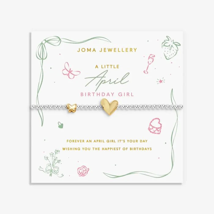 Joma Jewellery Birth Month A Little April Silver & Gold Plated Bracelet