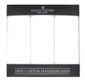 David Aster Plain White Pack Of Three Handkerchiefs