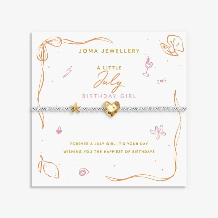 Joma Jewellery Birth Month A Little July Silver & Gold Plated Bracelet