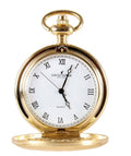 David Aster Gold Brushed Quartz Full Hunter Pocket Watch