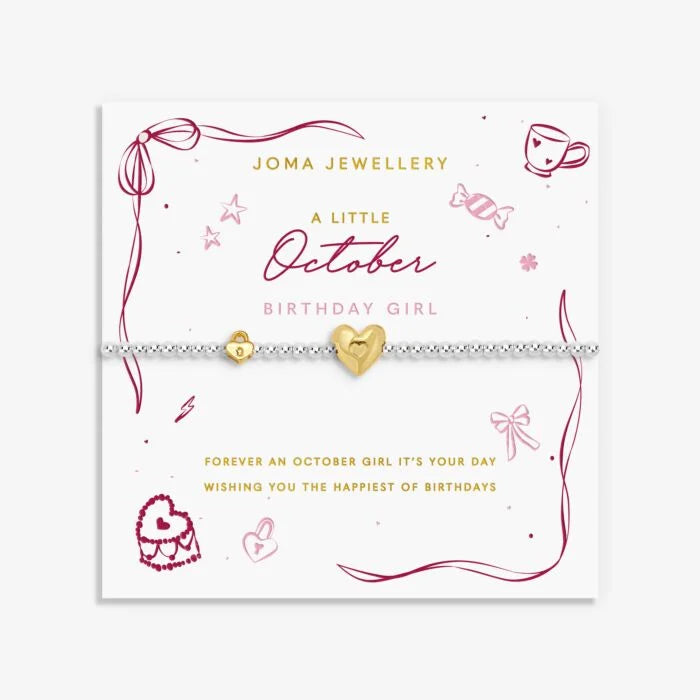 Joma Jewellery Birth Month A Little October Silver & Gold Plated Bracelet