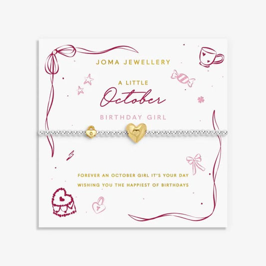 Joma Jewellery Birth Month A Little October Silver & Gold Plated Bracelet