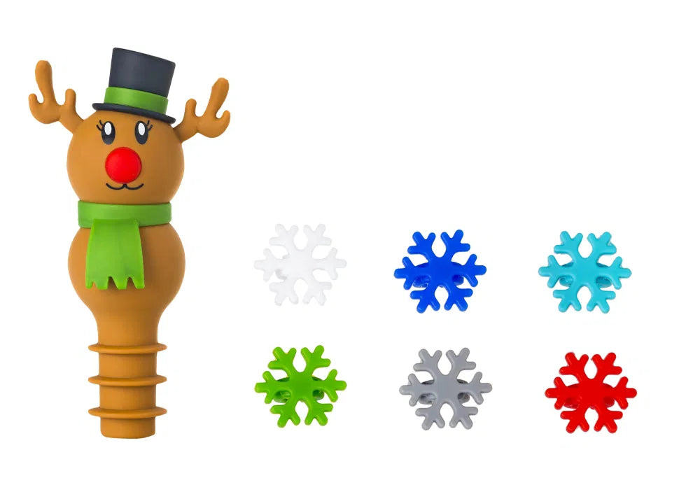 Eddingtons Christmas Silicone Rudolph Bottle Stopper And Wine Charm Gift Set