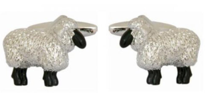 Sheep Cufflinks Rhodium Plated