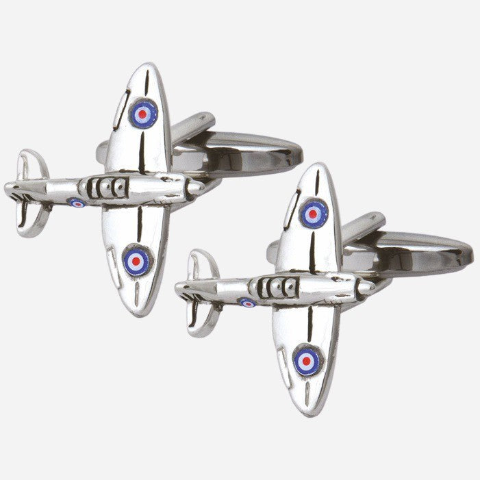 Spitfire Cufflinks Rhodium Plated