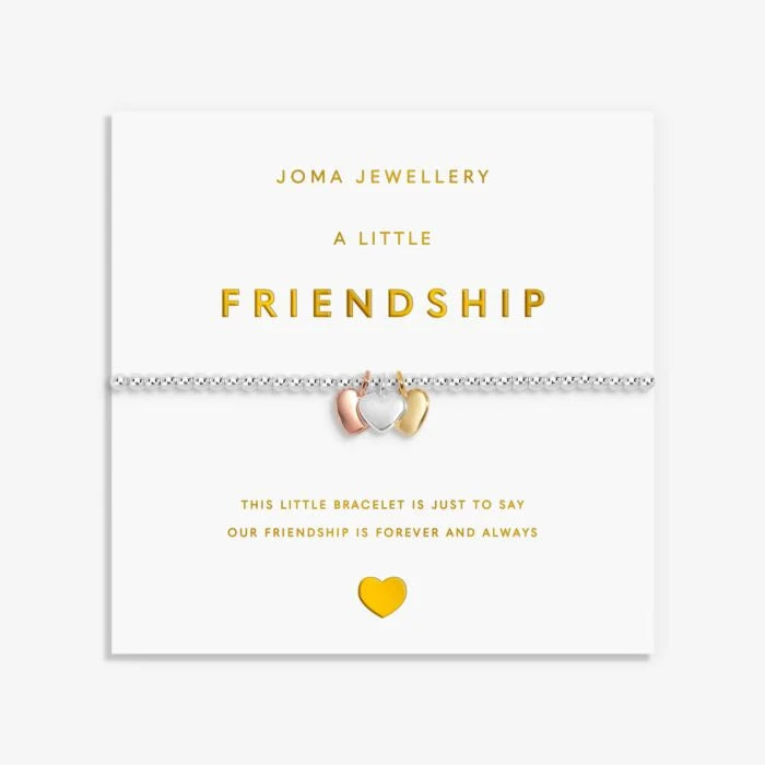 Joma Jewellery A Little Charmed Moments Friendship Silver, Gold & Rose Gold Plated Bracelet