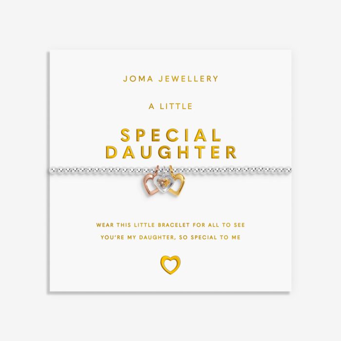 Joma Jewellery A Little Charmed Moments Special Daughter Silver, Gold & Rose Gold Plated Bracelet