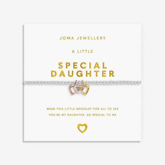 Joma Jewellery A Little Charmed Moments Special Daughter Silver, Gold & Rose Gold Plated Bracelet
