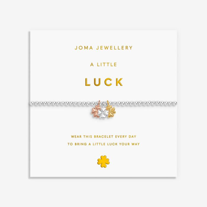 Joma Jewellery A Little Charmed Moments Luck Silver, Gold & Rose Gold Plated Bracelet