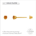 Inverness 24ct Gold Plated 3mm November Birthstone