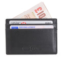David Aster Black Leather Slim Credit Card Case RFID Lined