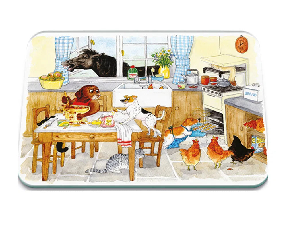 Stowgreen Tuftop Alison’s Animals Worktop Protector ‘ Too Many Cooks ‘