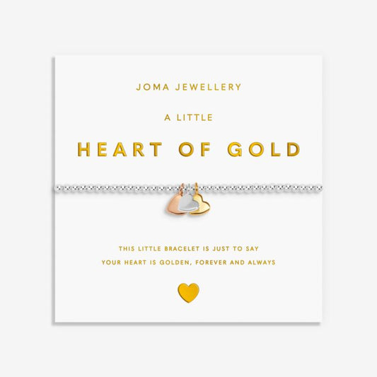 Joma Jewellery A Little Charmed Moments Heart Of Gold Silver, Gold & Rose Gold Plated Bracelet