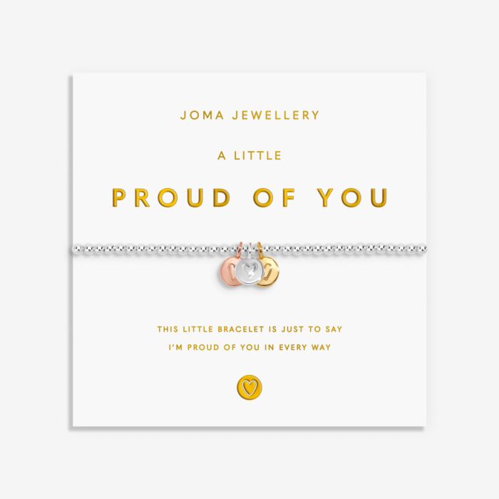 Joma Jewellery A Little Charmed Moments Proud Of You Silver, Gold & Rose Gold Plated Bracelet