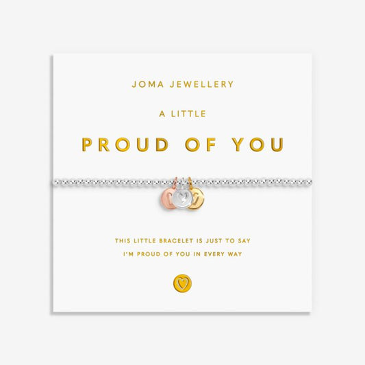 Joma Jewellery A Little Charmed Moments Proud Of You Silver, Gold & Rose Gold Plated Bracelet