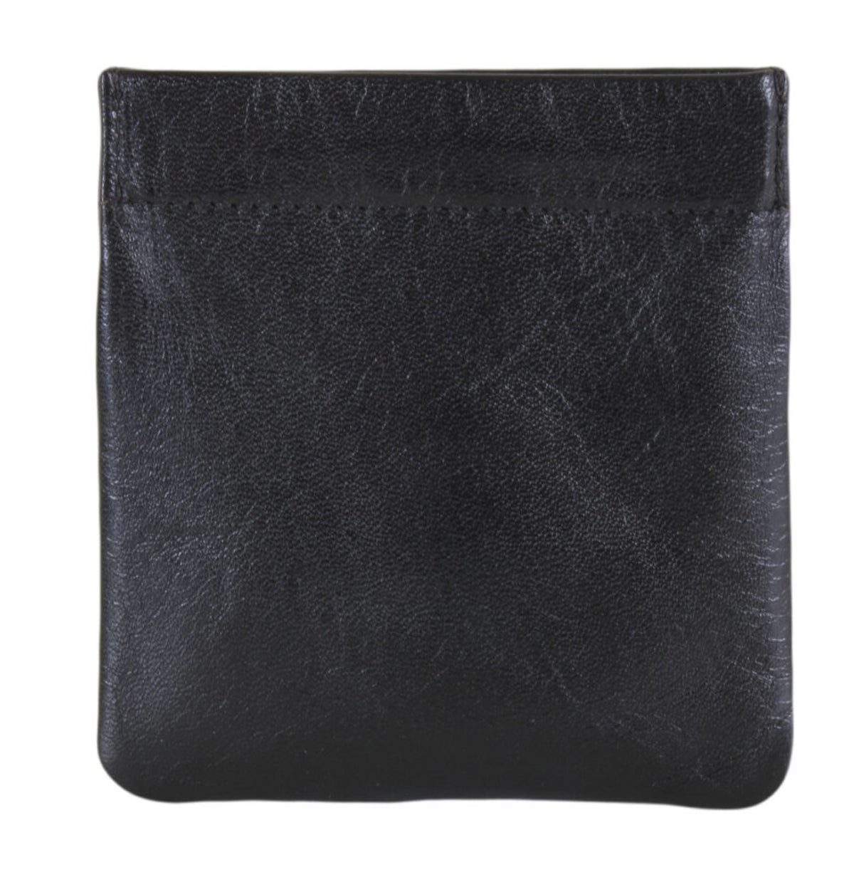 David Aster Black Leather Coin Pouch