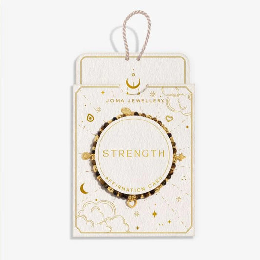 Joma Jewellery Affirmation Card Strength Gold Plated Bracelet