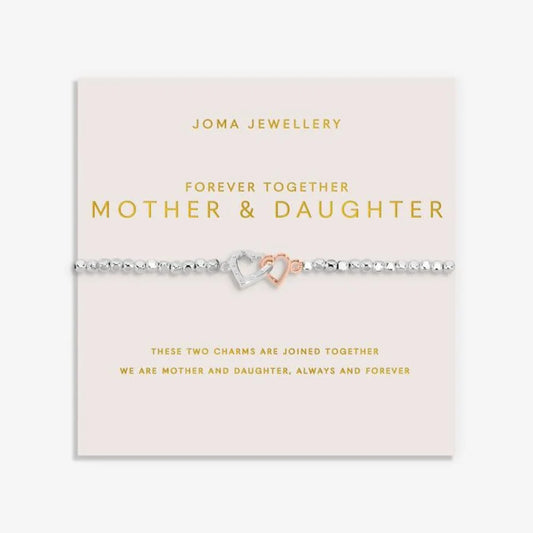 Joma Jewellery Mother's Day Forever Yours Forever Together Mother and Daughter Silver & Rose Gold Plated Bracelet