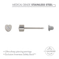 Inverness Stainless Steel Crystal Heart