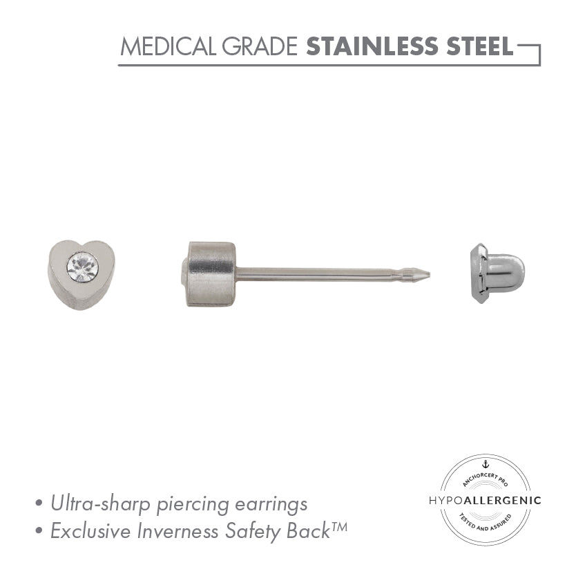 Inverness Stainless Steel Crystal Heart