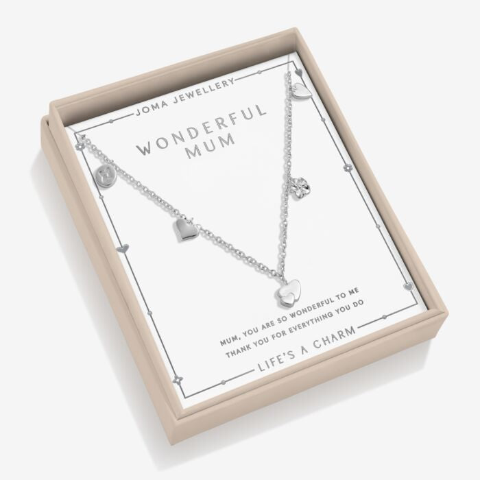Joma Jewellery Life's A Charm Necklace Wonderful Mum Silver Plated Necklace