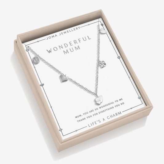Joma Jewellery Life's A Charm Necklace Wonderful Mum Silver Plated Necklace