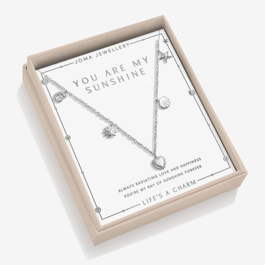 Joma Jewellery Life's A Charm Necklace You Are My Sunshine Silver Plated Necklace