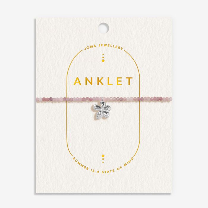 Joma Jewellery Anklet Multi Stone Flower Silver Plated Anklet
