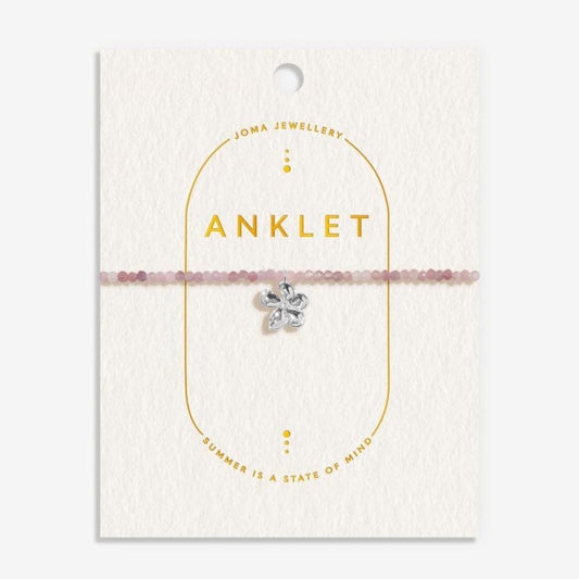 Joma Jewellery Anklet Multi Stone Flower Silver Plated Anklet