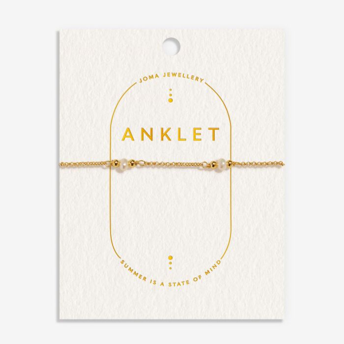 Joma Jewellery Anklet Pearl Gold Plated Anklet