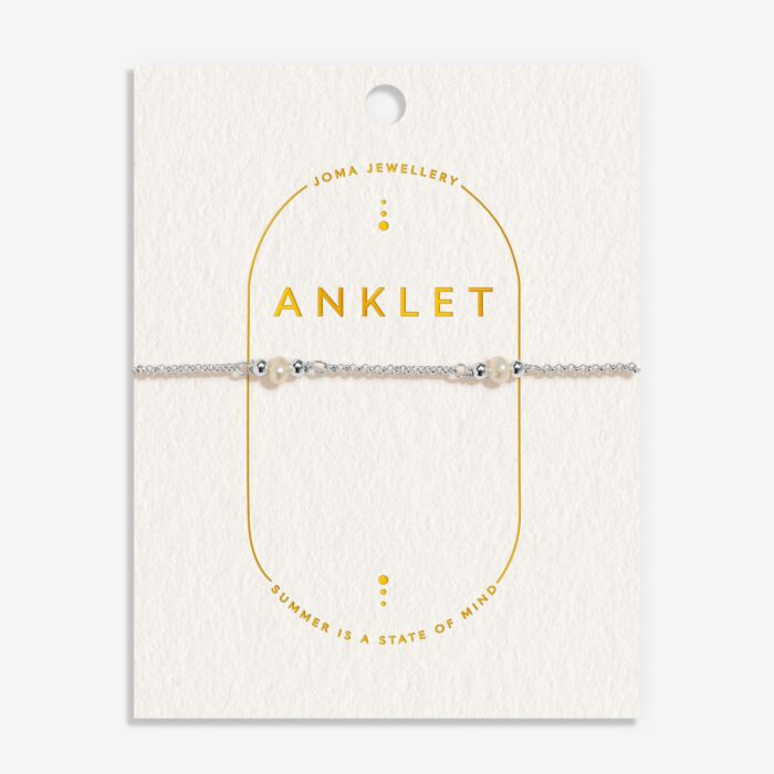 Joma Jewellery Anklet Pearl Silver Plated Anklet