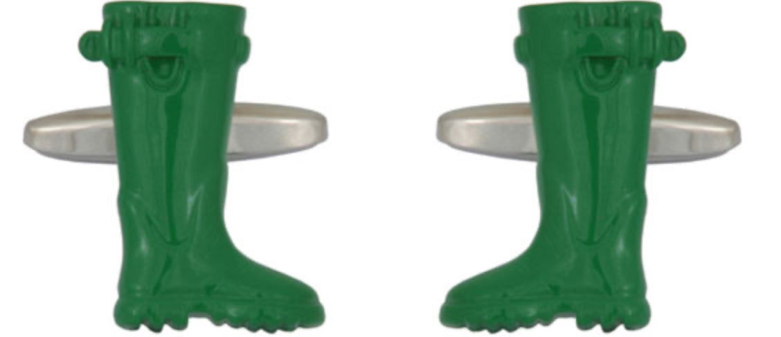 Green Wellington Boots Cufflinks