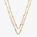 Joma Jewellery Loved By You Double Layered Pearl Chain Gold Plated Necklace