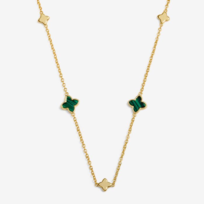 Joma Jewellery Loved By You Green Clover Gold Plated Necklace