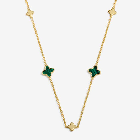 Joma Jewellery Loved By You Green Clover Gold Plated Necklace