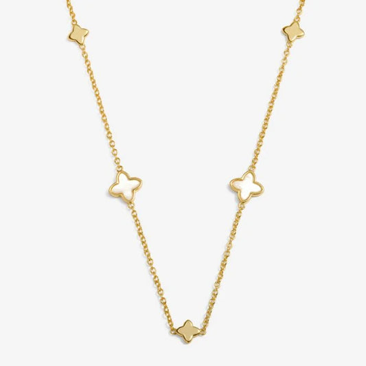 Joma Jewellery Loved By You Mother Of Pearl Clover Gold Plated Necklace