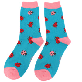 Miss Sparrow Ladybug Socks Teal