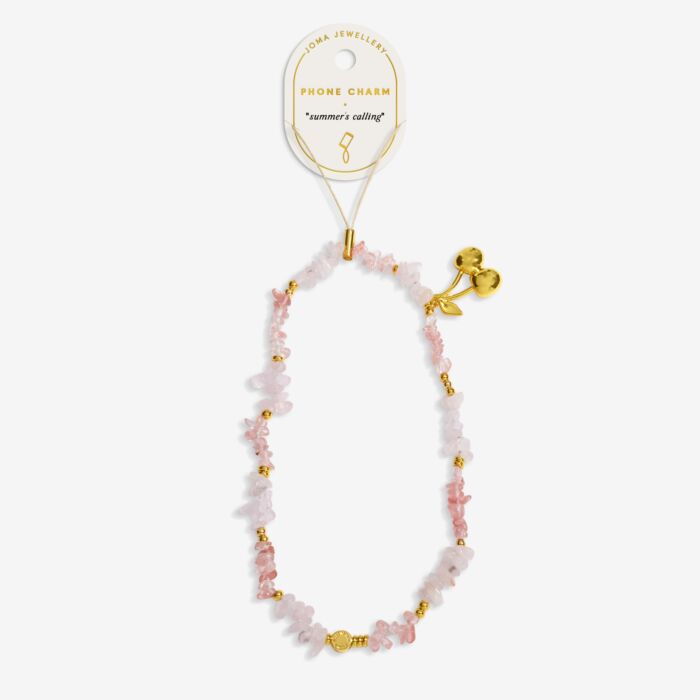 Joma Jewellery Phone Charm Cherry Gold Plated Phone Charm