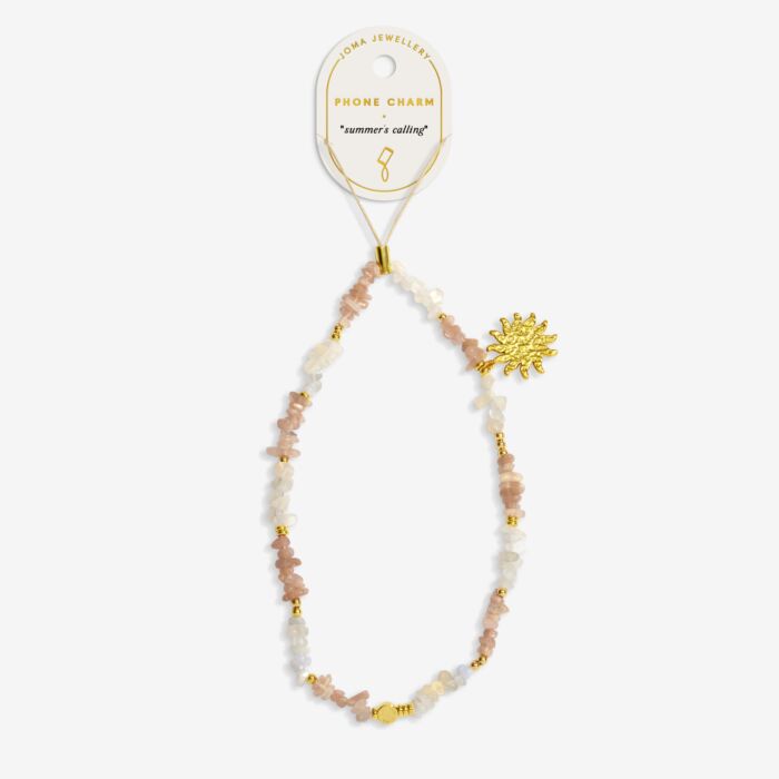 Joma Jewellery Phone Charm Sun Gold Plated Phone Charm